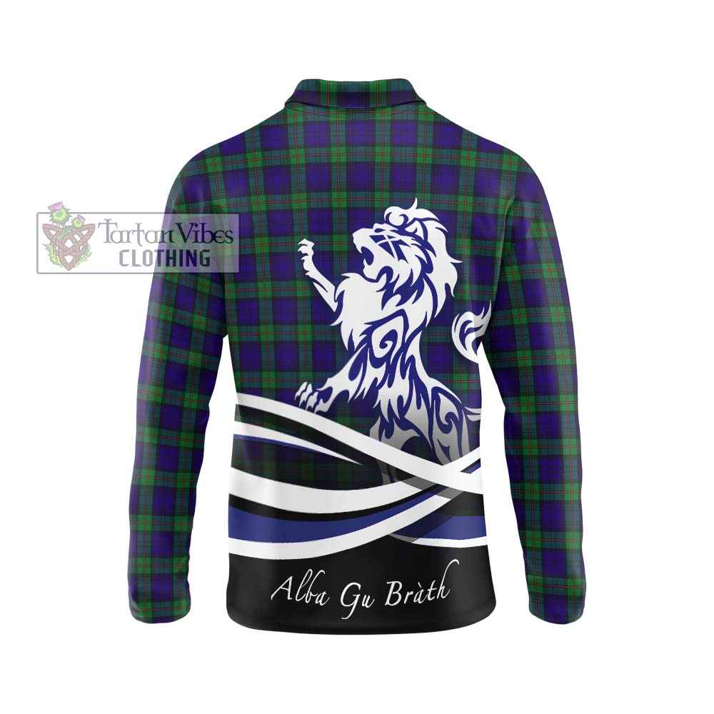 MacKinlay (McKinlay) Tartan Long Sleeve Polo Shirt with Alba Gu Brath Regal Lion Emblem - Tartanvibesclothing Shop