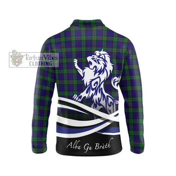 MacKinlay (McKinlay) Tartan Long Sleeve Polo Shirt with Alba Gu Brath Regal Lion Emblem - Tartanvibesclothing Shop