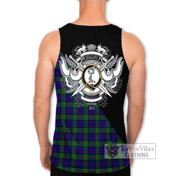 MacKinlay (McKinlay) Tartan Men's Tank Top with Family Crest and Military Logo Style - Tartanvibesclothing Shop