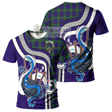 MacKinlay (McKinlay) Tartan T-Shirt with Epic Bagpipe Style