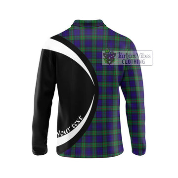 MacKinlay (McKinlay) Tartan Long Sleeve Polo Shirt with Family Crest Circle Style - Tartan Vibes Clothing