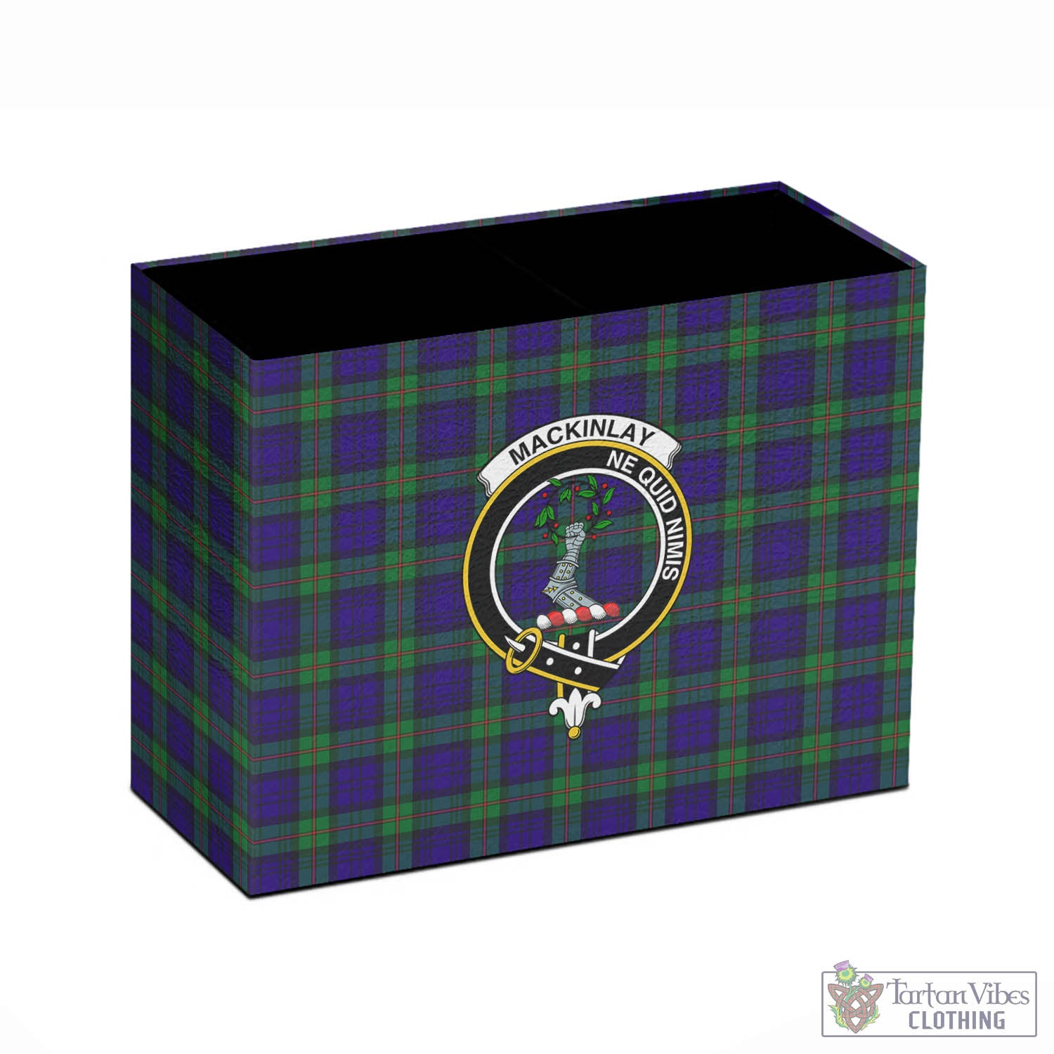 Tartan Vibes Clothing MacKinlay Modern Tartan Pen Holder with Family Crest