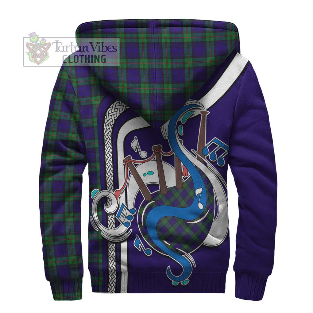 MacKinlay (McKinlay) Tartan Sherpa Hoodie with Epic Bagpipe Style - Tartanvibesclothing Shop
