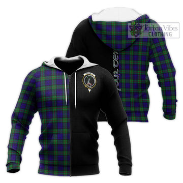 MacKinlay (McKinlay) Tartan Knitted Hoodie with Family Crest and Half Of Me Style Unisex Knitted Zip Hoodie - Tartanvibesclothing Shop