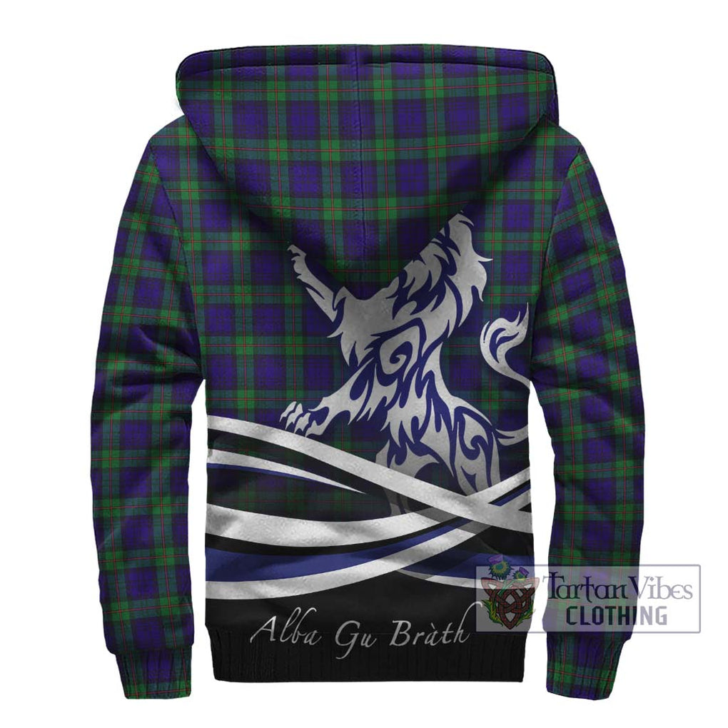 MacKinlay (McKinlay) Tartan Sherpa Hoodie with Alba Gu Brath Regal Lion Emblem - Tartanvibesclothing Shop