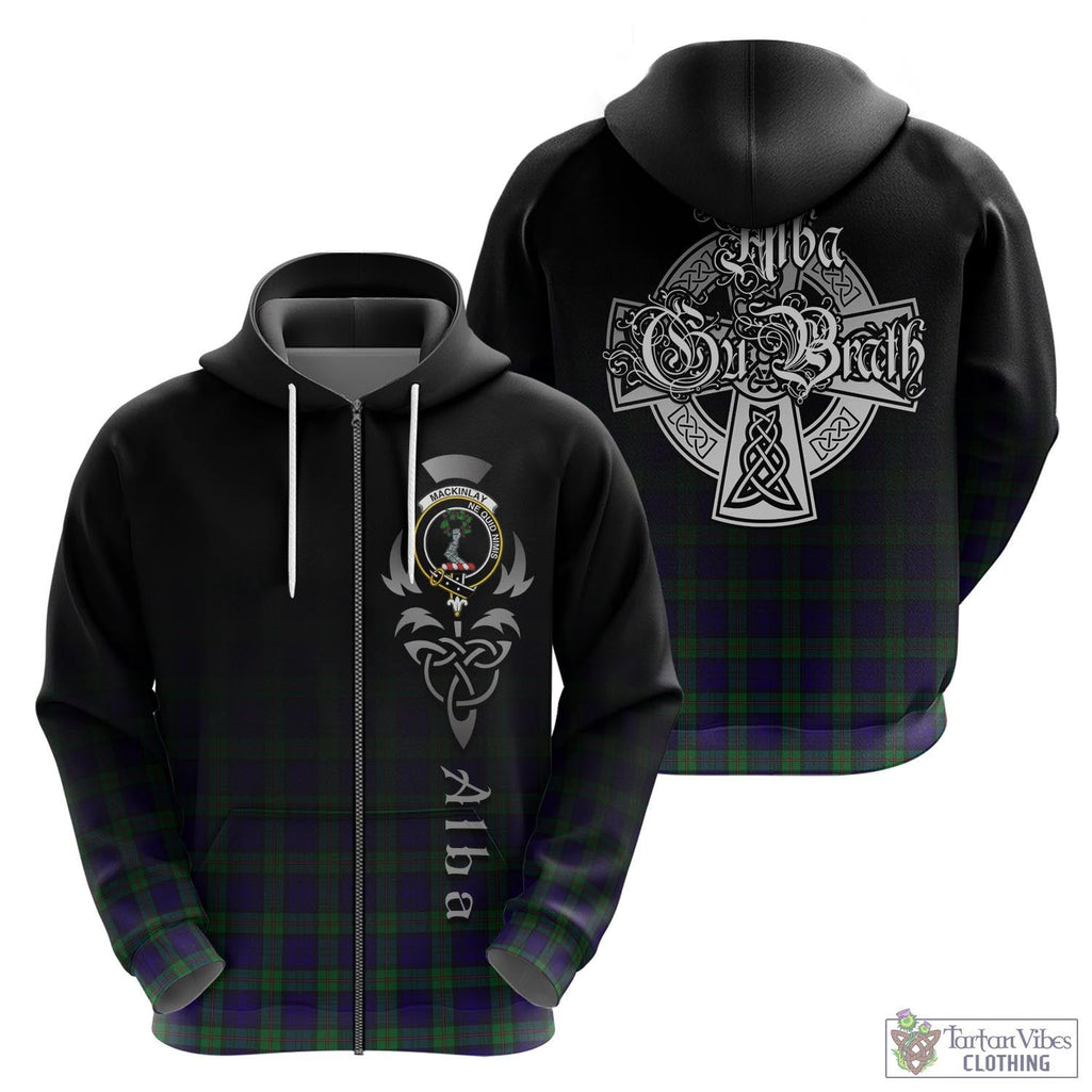 Tartan Vibes Clothing MacKinlay Modern Tartan Hoodie Featuring Alba Gu Brath Family Crest Celtic Inspired