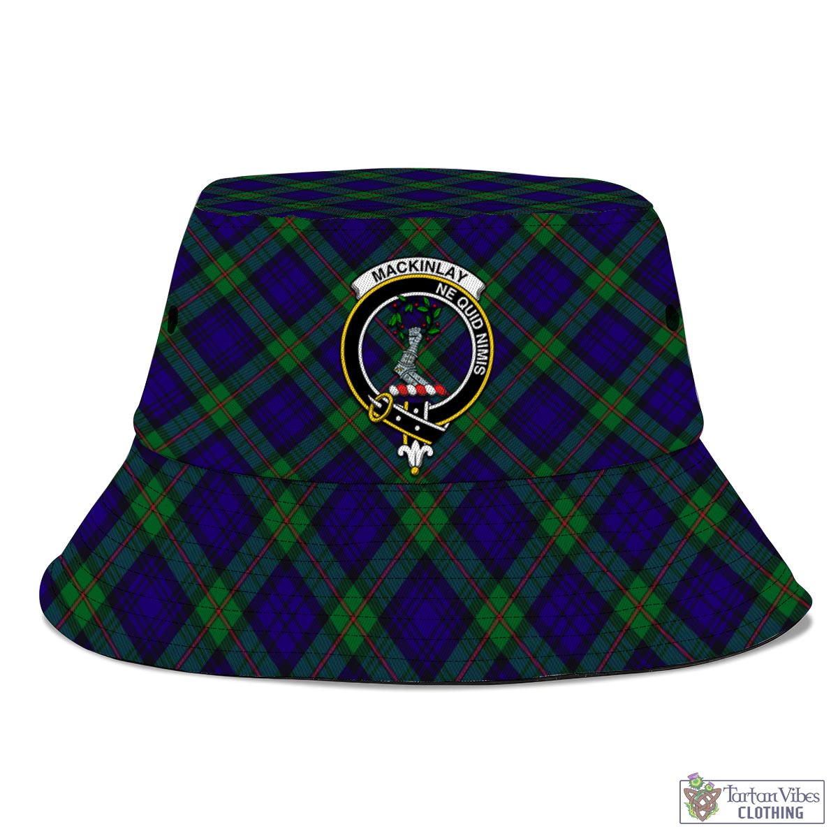 Tartan Vibes Clothing MacKinlay Modern Tartan Bucket Hat with Family Crest