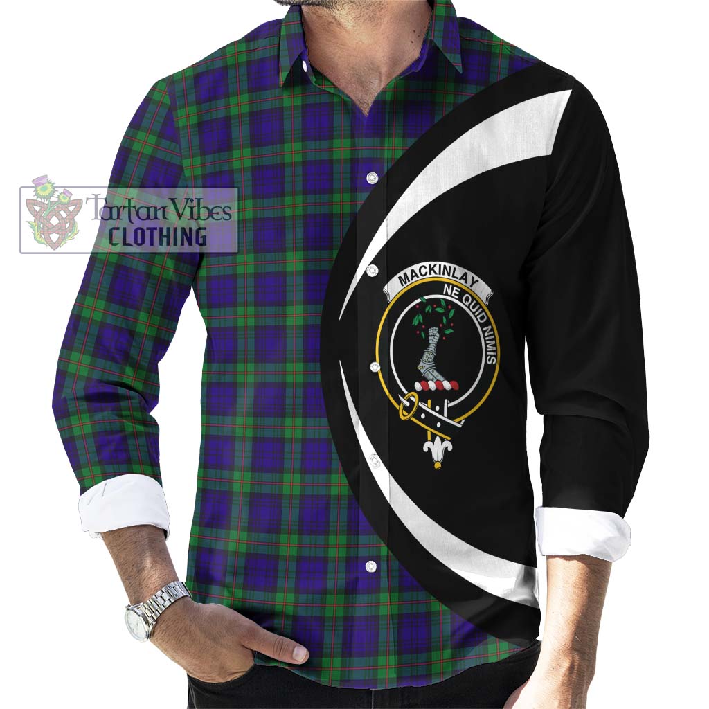 MacKinlay (McKinlay) Tartan Long Sleeve Button Up with Family Crest Circle Style - Tartan Vibes Clothing