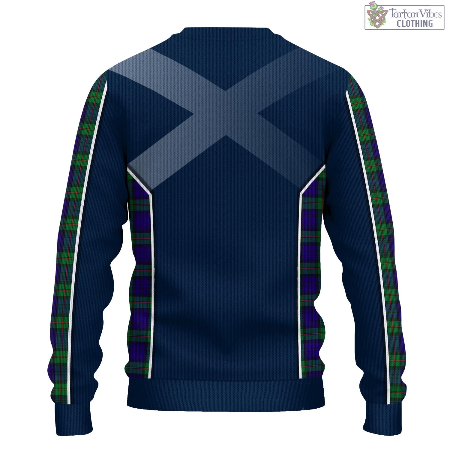 Tartan Vibes Clothing MacKinlay Modern Tartan Knitted Sweatshirt with Family Crest and Scottish Thistle Vibes Sport Style