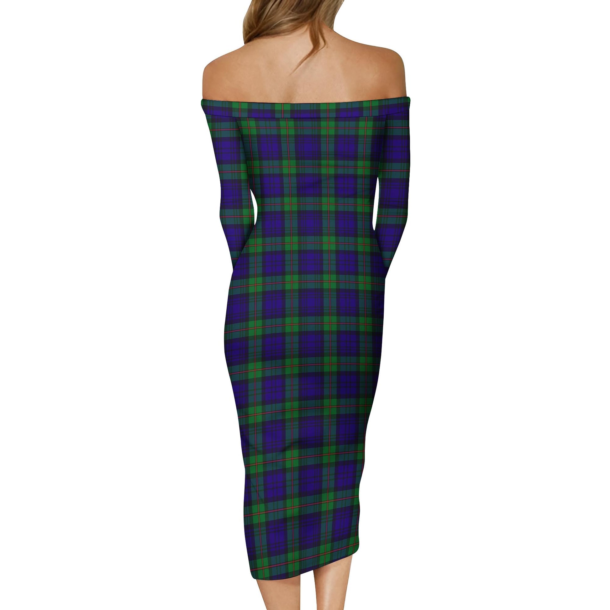 MacKinlay Modern Tartan Off Shoulder Lady Dress - Tartanvibesclothing