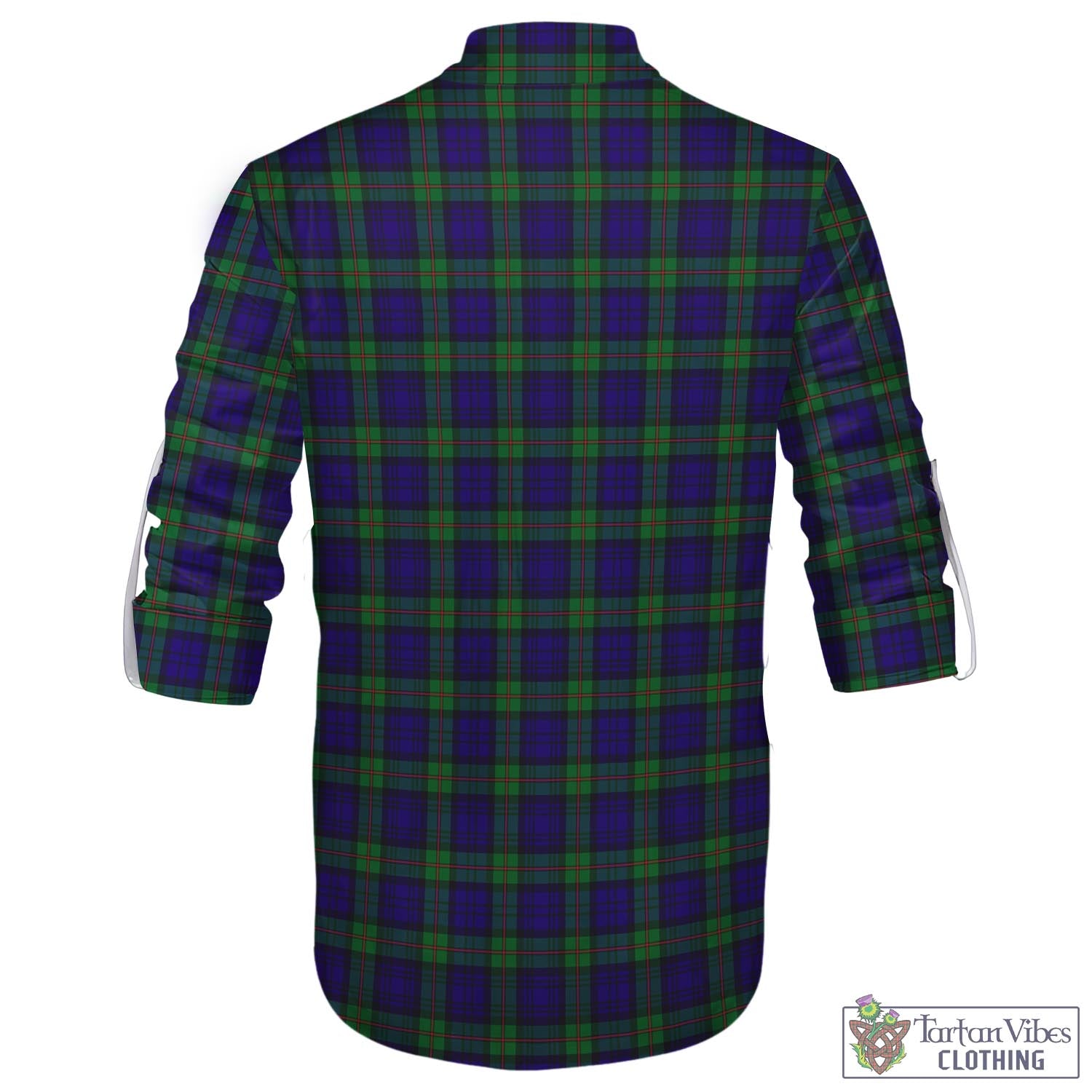 Tartan Vibes Clothing MacKinlay Modern Tartan Men's Scottish Traditional Jacobite Ghillie Kilt Shirt with Family Crest