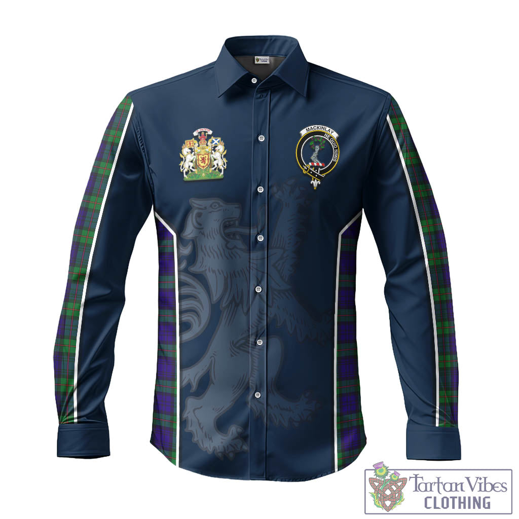 Tartan Vibes Clothing MacKinlay Modern Tartan Long Sleeve Button Up Shirt with Family Crest and Lion Rampant Vibes Sport Style