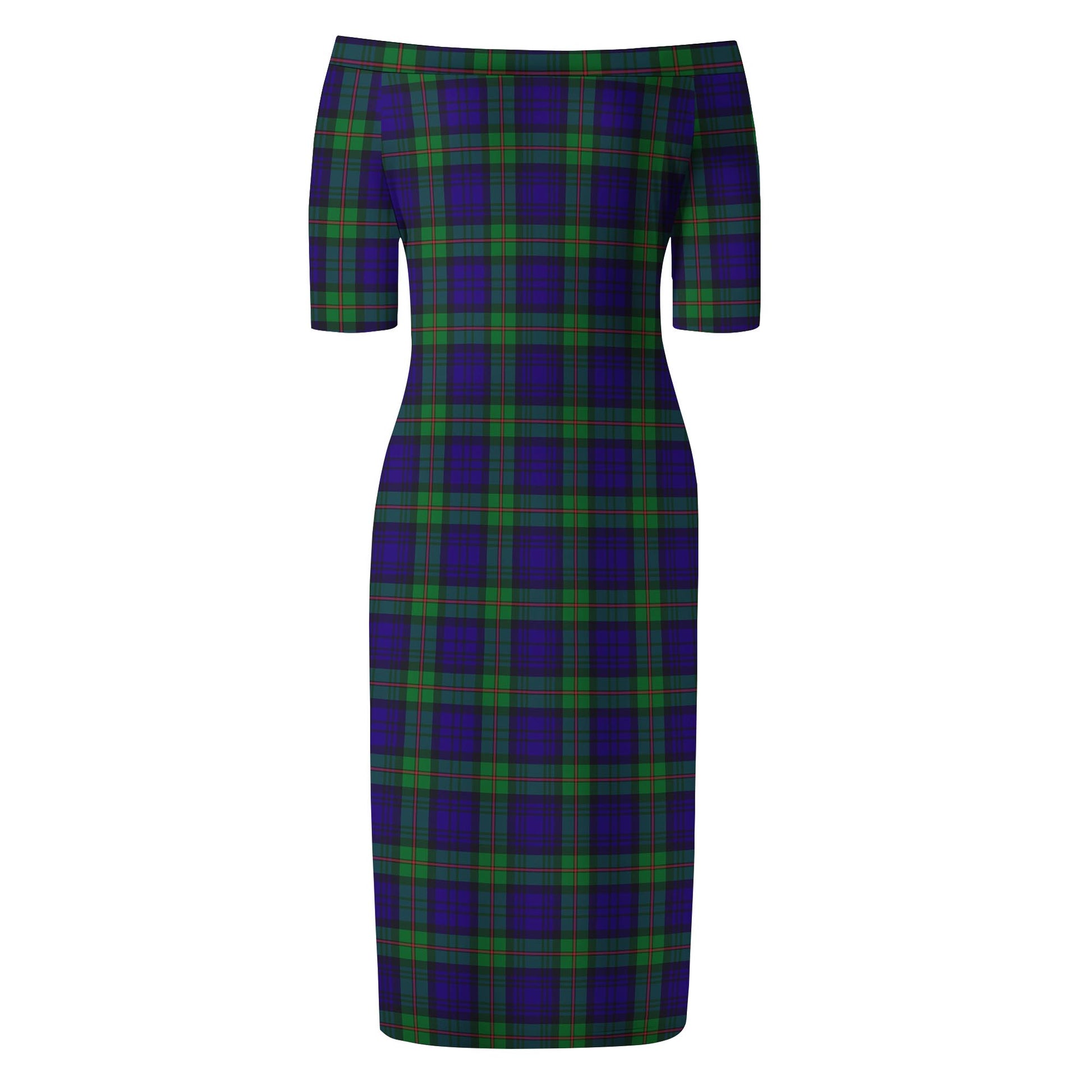 MacKinlay Modern Tartan Off Shoulder Lady Dress - Tartanvibesclothing