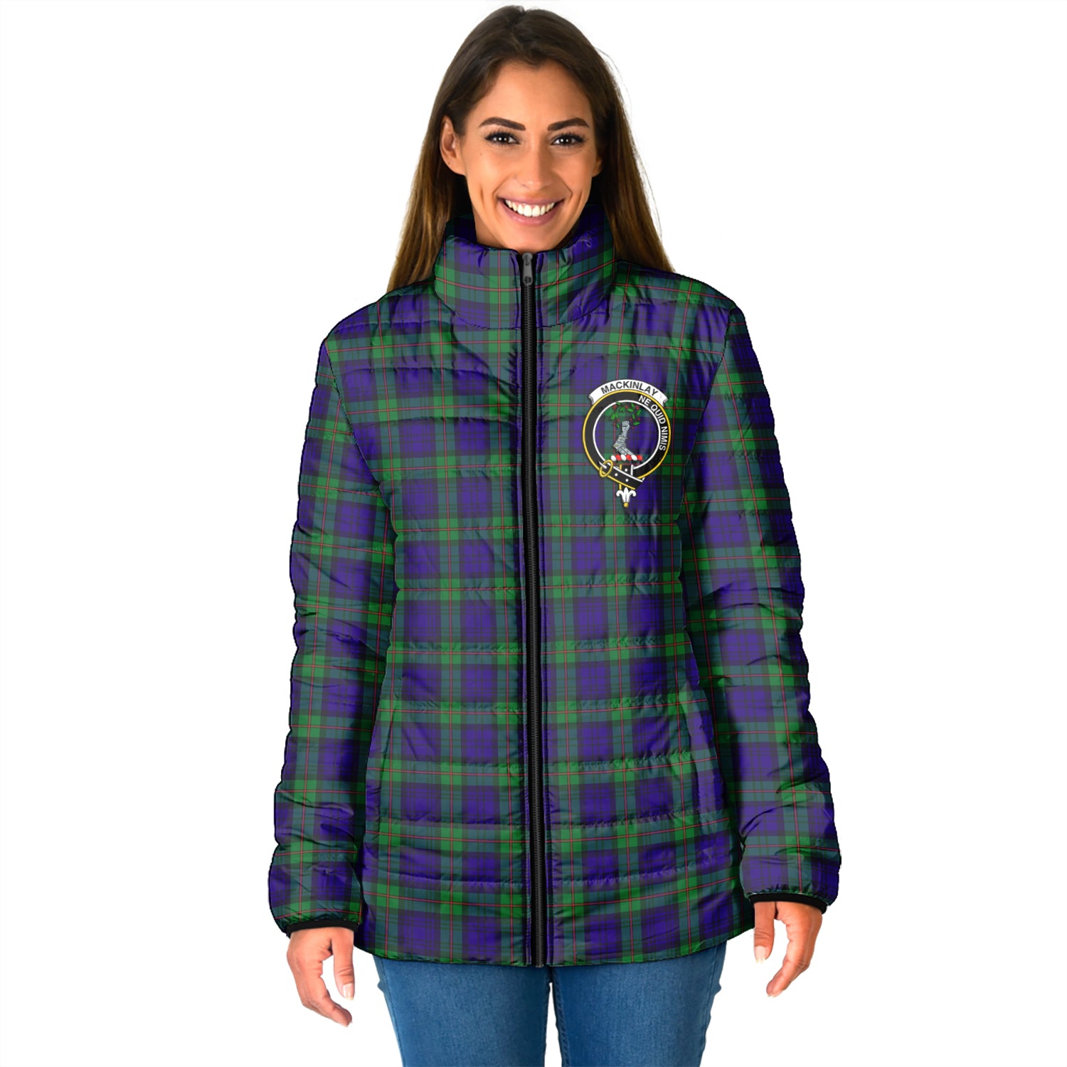 MacKinlay (McKinlay) Tartan Padded Jacket with Family Crest - Tartan Vibes Clothing