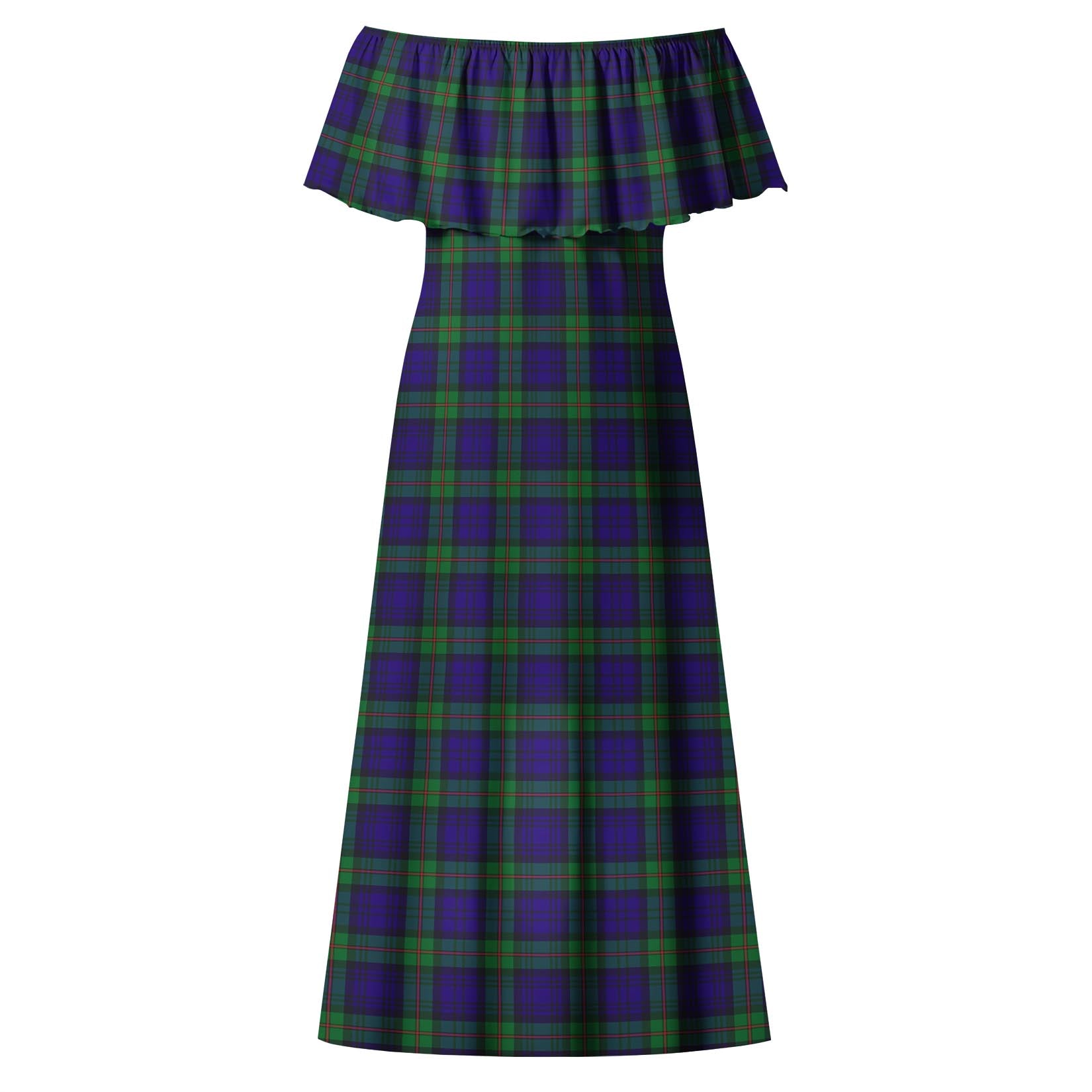 MacKinlay Modern Tartan Off Shoulder Long Dress - Tartanvibesclothing