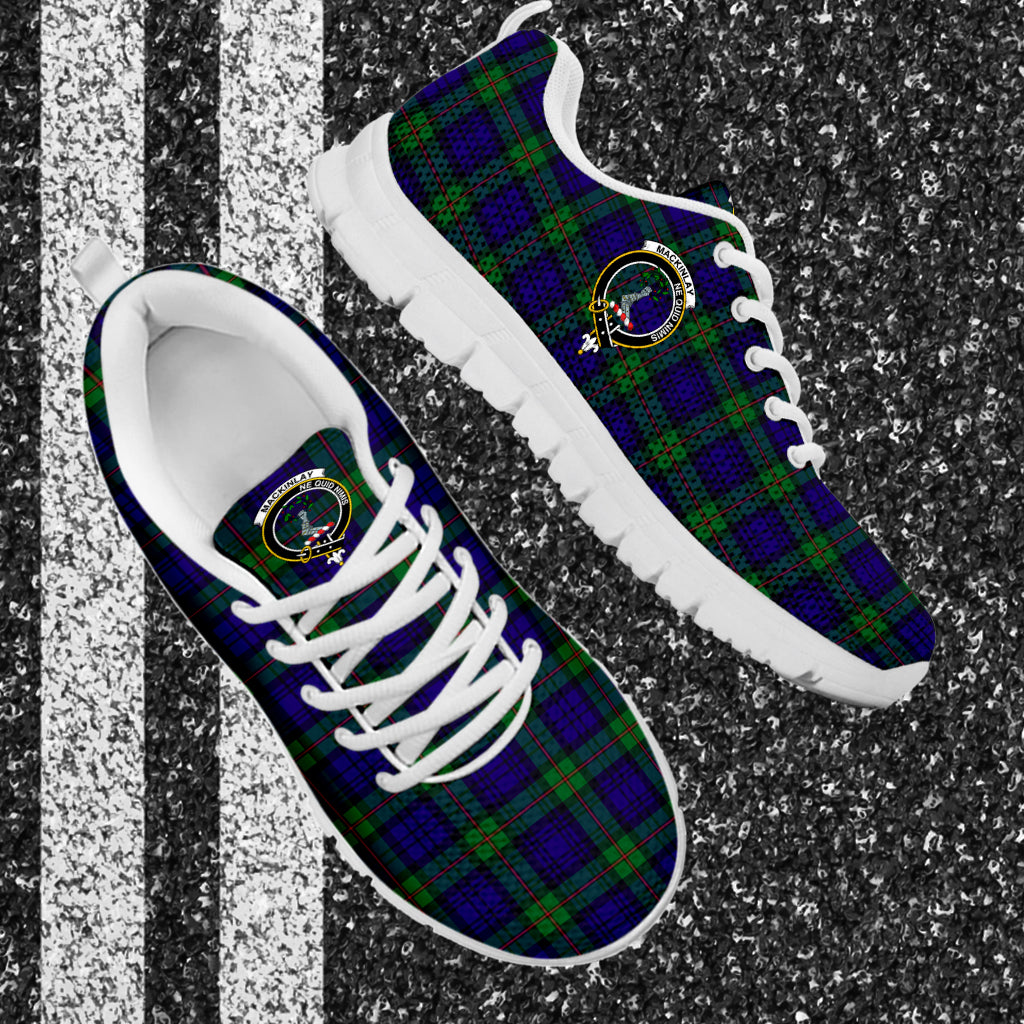 MacKinlay (McKinlay) Tartan Sneakers with Family Crest - Tartan Vibes Clothing