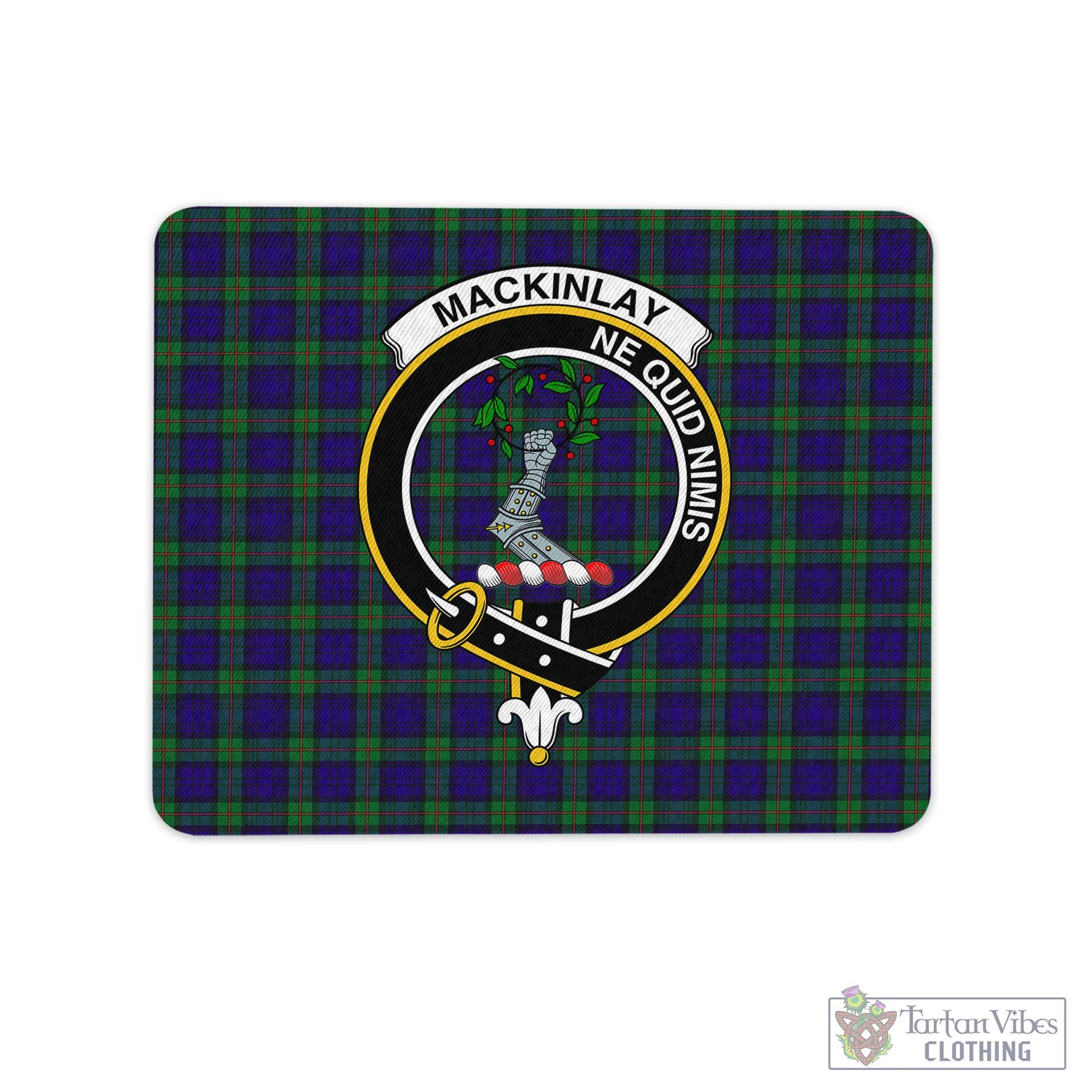 Tartan Vibes Clothing MacKinlay Modern Tartan Mouse Pad with Family Crest