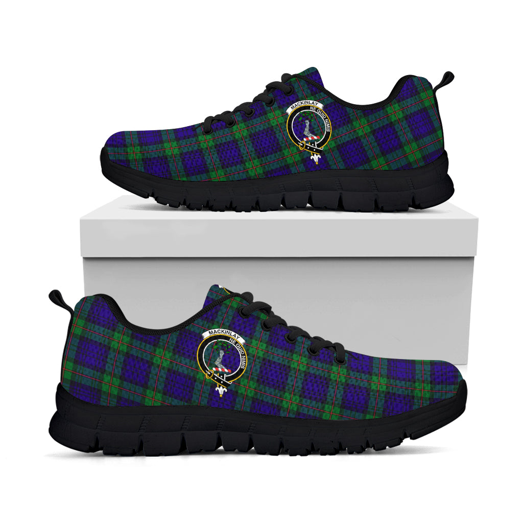 MacKinlay (McKinlay) Tartan Sneakers with Family Crest - Tartan Vibes Clothing