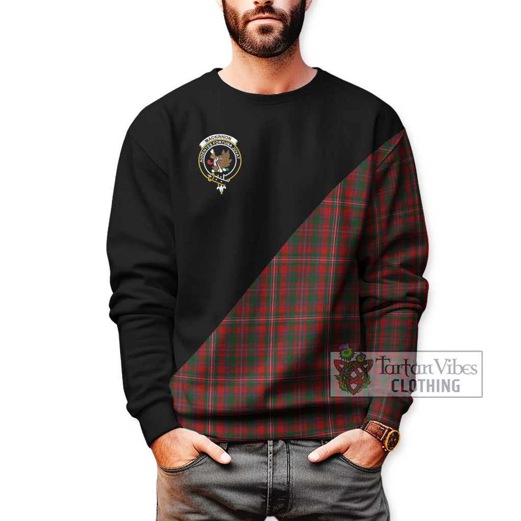 MacKinnon (McKinnon) Tartan Sweatshirt with Family Crest and Military Logo Style Unisex - Tartanvibesclothing Shop