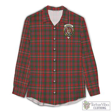 MacKinnon (McKinnon) Tartan Women's Casual Shirt with Family Crest
