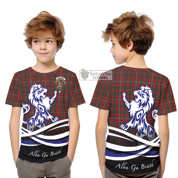 MacKinnon (McKinnon) Tartan Kid T-Shirt with Alba Gu Brath Regal Lion Emblem Youth XL Size14 - Tartanvibesclothing Shop