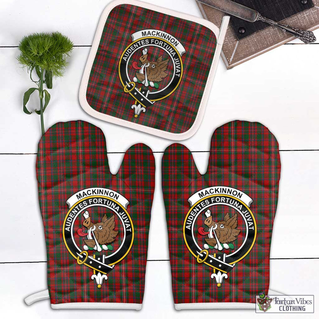 MacKinnon (McKinnon) Tartan Combo Oven Mitt & Pot-Holder with Family Crest Combo 1 Oven Mitt & 1 Pot-Holder White - Tartan Vibes Clothing