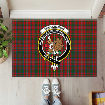 MacKinnon (McKinnon) Tartan Rubber Doormat with Family Crest