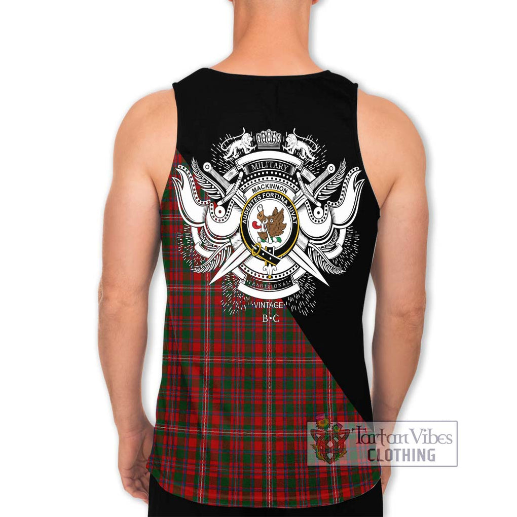 MacKinnon (McKinnon) Tartan Men's Tank Top with Family Crest and Military Logo Style - Tartanvibesclothing Shop