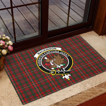 MacKinnon (McKinnon) Tartan Rubber Doormat with Family Crest