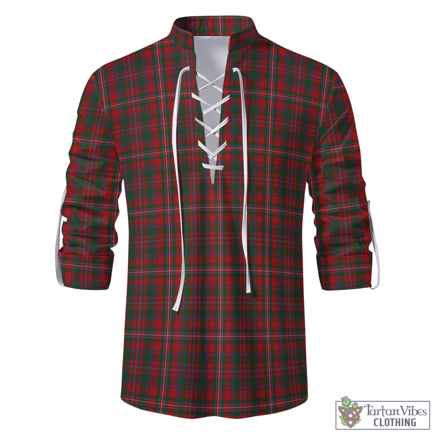 Tartan Vibes Clothing MacKinnon Tartan Men's Scottish Traditional Jacobite Ghillie Kilt Shirt
