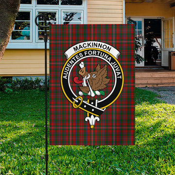MacKinnon Tartan Flag with Family Crest