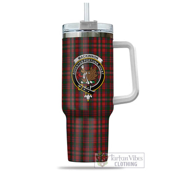 MacKinnon Tartan and Family Crest Tumbler with Handle