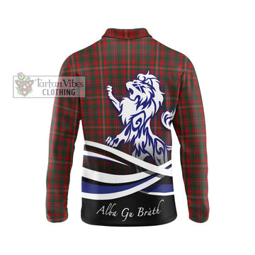 MacKinnon (McKinnon) Tartan Long Sleeve Polo Shirt with Alba Gu Brath Regal Lion Emblem - Tartanvibesclothing Shop