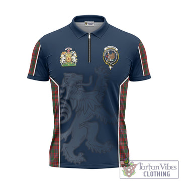 MacKinnon Tartan Zipper Polo Shirt with Family Crest and Lion Rampant Vibes Sport Style