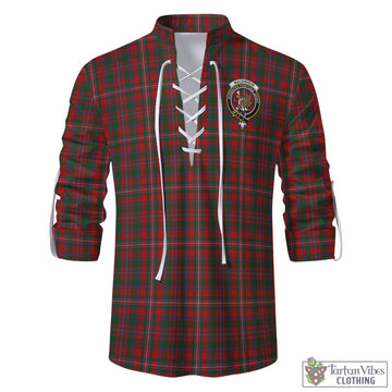 MacKinnon Tartan Men's Scottish Traditional Jacobite Ghillie Kilt Shirt with Family Crest