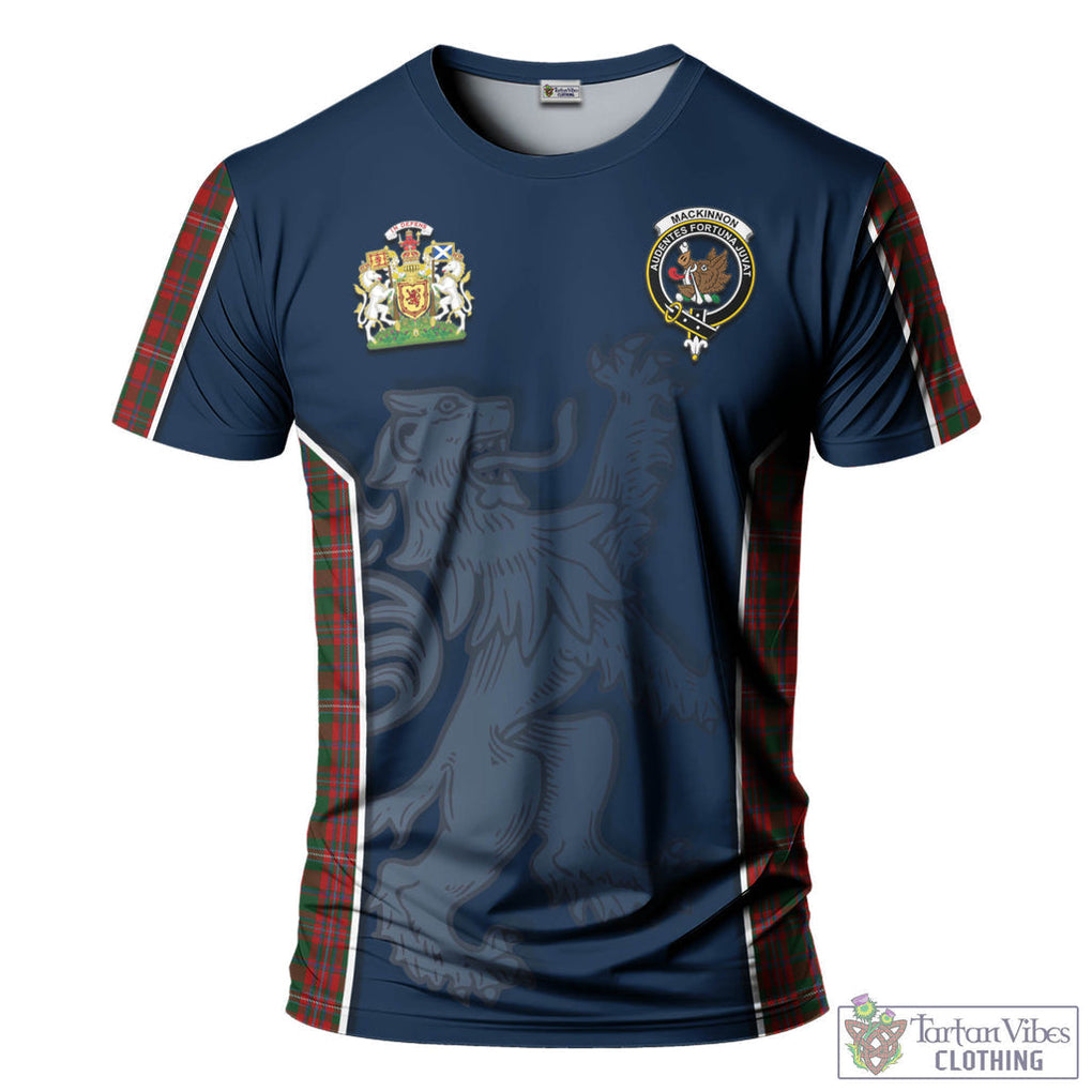 Tartan Vibes Clothing MacKinnon Tartan T-Shirt with Family Crest and Lion Rampant Vibes Sport Style
