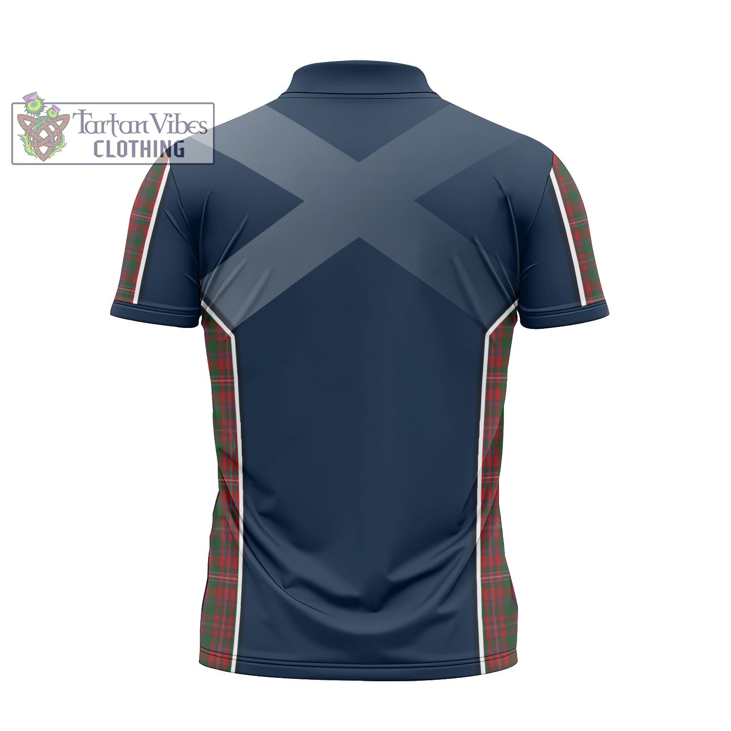 Tartan Vibes Clothing MacKinnon Tartan Zipper Polo Shirt with Family Crest and Scottish Thistle Vibes Sport Style