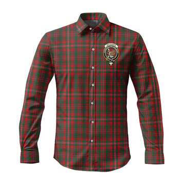 MacKinnon (McKinnon) Tartan Long Sleeve Button Up Shirt with Family Crest
