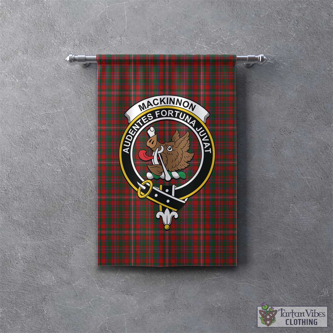 Tartan Vibes Clothing MacKinnon Tartan Gonfalon, Tartan Banner with Family Crest