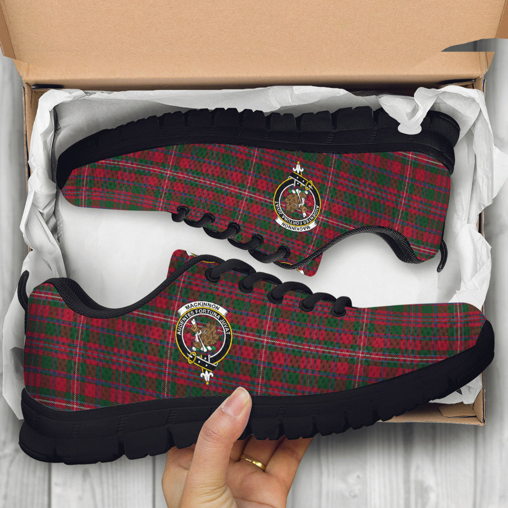 MacKinnon (McKinnon) Tartan Sneakers with Family Crest - Tartan Vibes Clothing