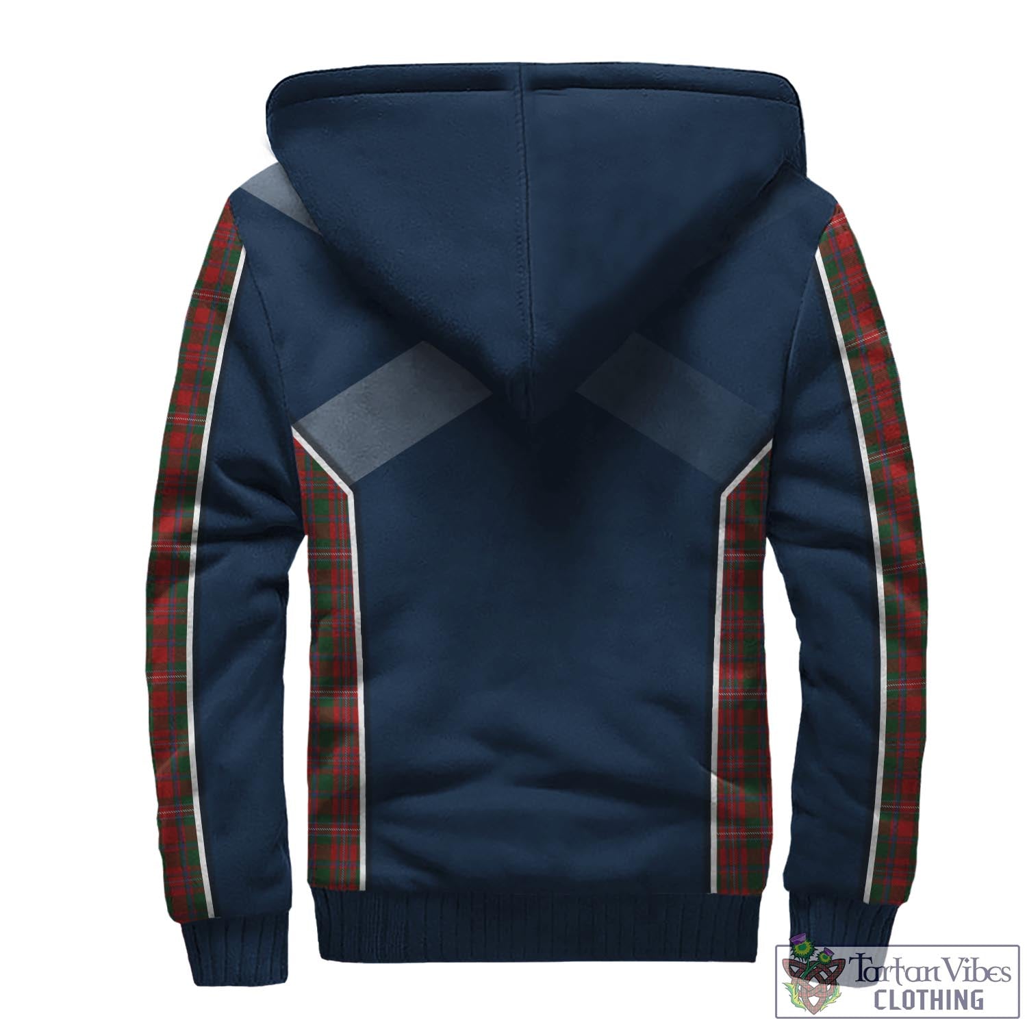 Tartan Vibes Clothing MacKinnon Tartan Sherpa Hoodie with Family Crest and Lion Rampant Vibes Sport Style