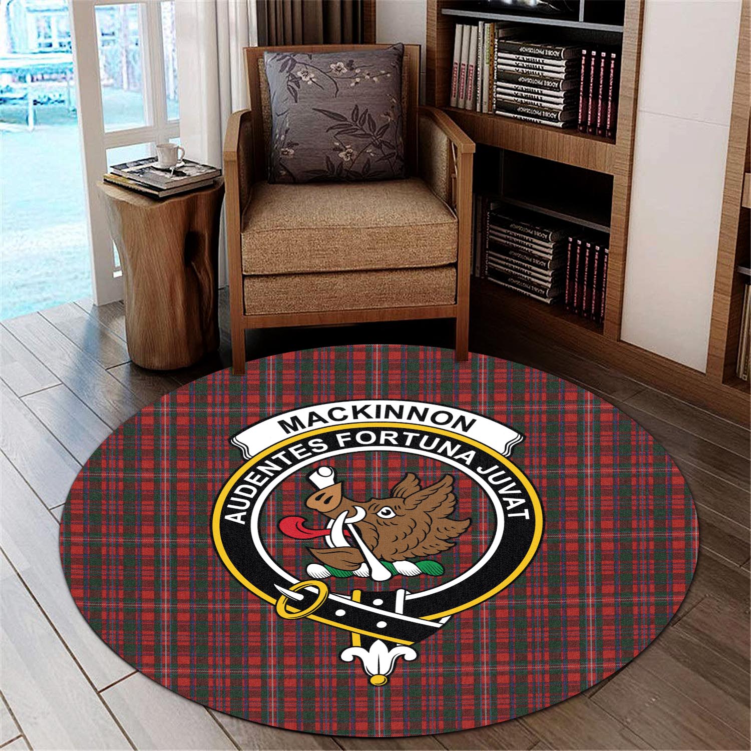 mackinnon-tartan-round-rug-with-family-crest