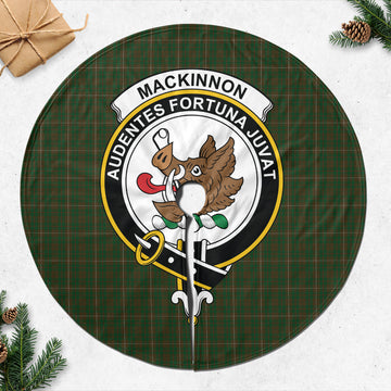 MacKinnon Hunting Tartan Christmas Tree Skirt with Family Crest