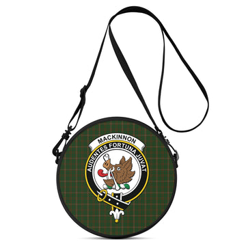 MacKinnon Hunting Tartan Round Satchel Bags with Family Crest