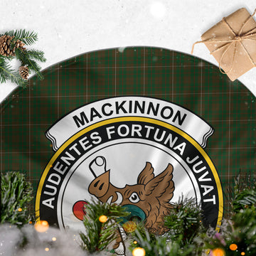 MacKinnon Hunting Tartan Christmas Tree Skirt with Family Crest