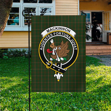 MacKinnon Hunting Tartan Flag with Family Crest