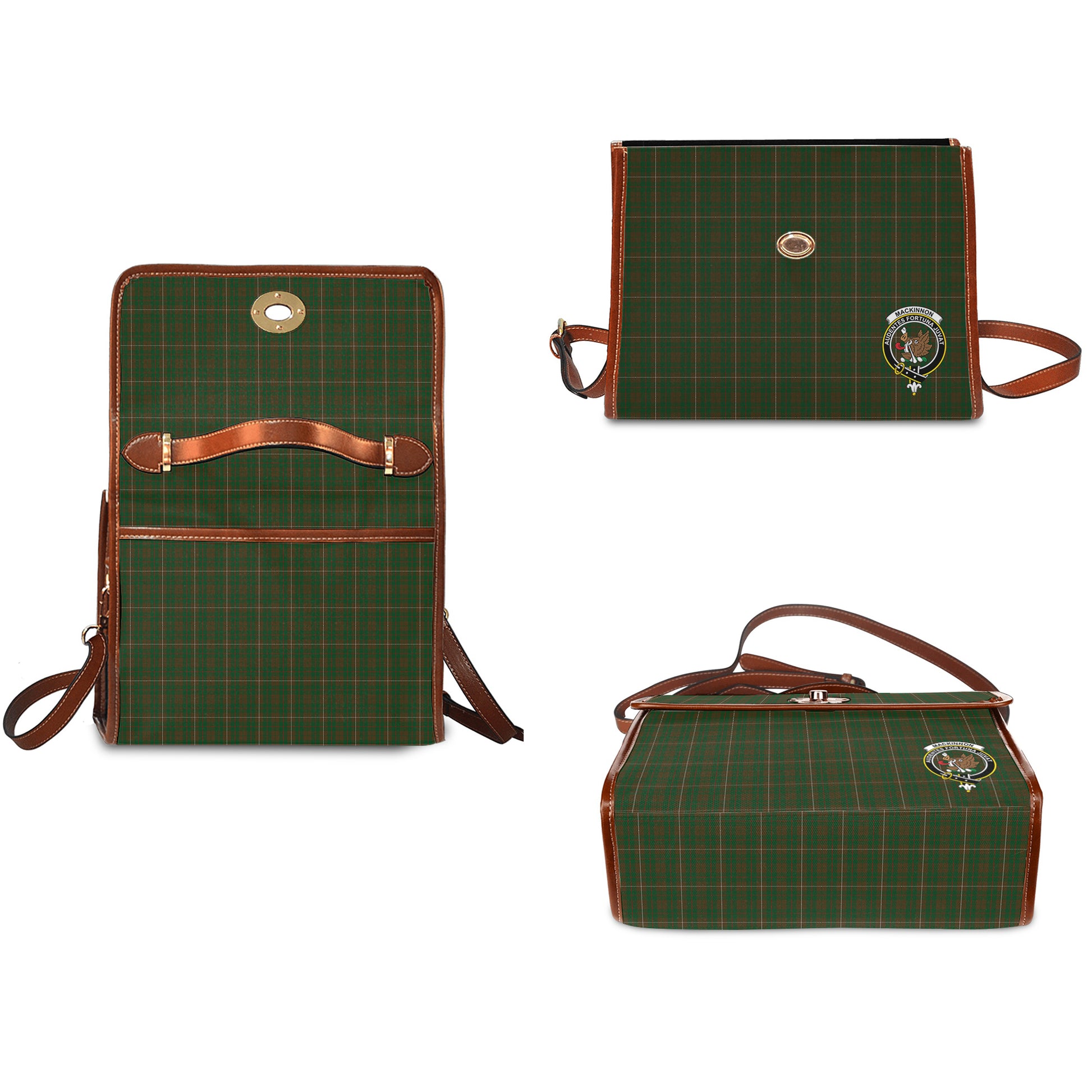 mackinnon-hunting-tartan-leather-strap-waterproof-canvas-bag-with-family-crest