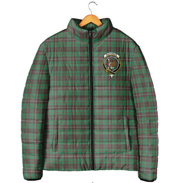 MacKinnon Hunting Ancient Tartan Padded Jacket with Family Crest