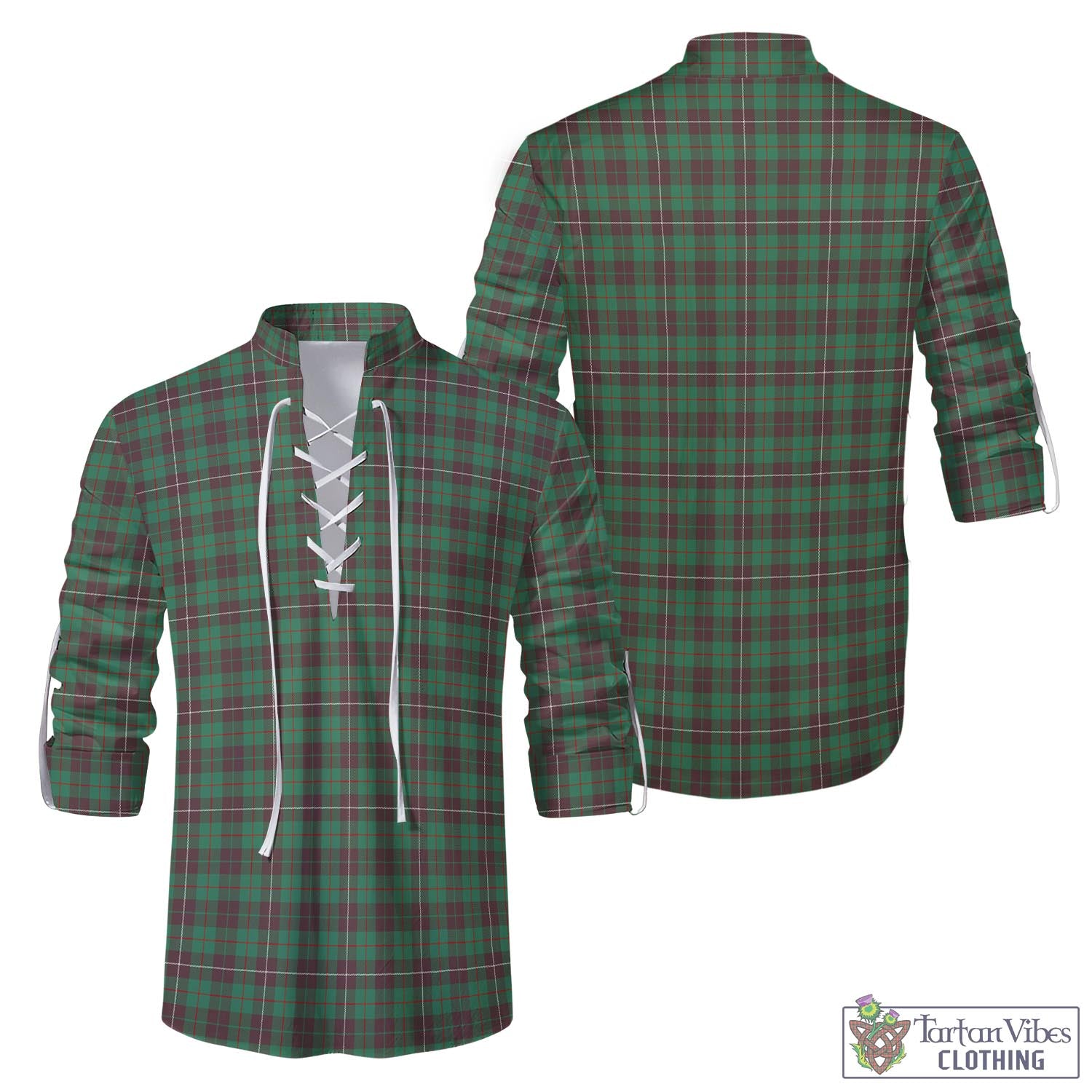 Tartan Vibes Clothing MacKinnon Hunting Ancient Tartan Men's Scottish Traditional Jacobite Ghillie Kilt Shirt