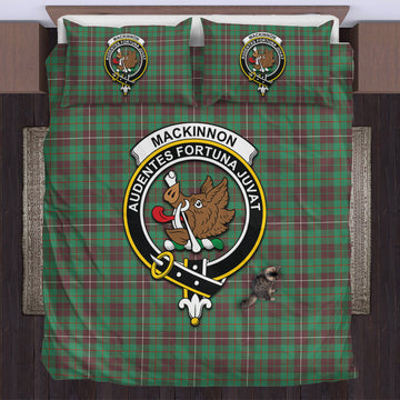 MacKinnon Hunting Ancient Tartan Bedding Set with Family Crest